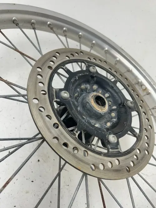 84 1984 Honda Xr 500 R Xr500r OEM Front Wheel Rim Hub Sprocket Rotor Assembly