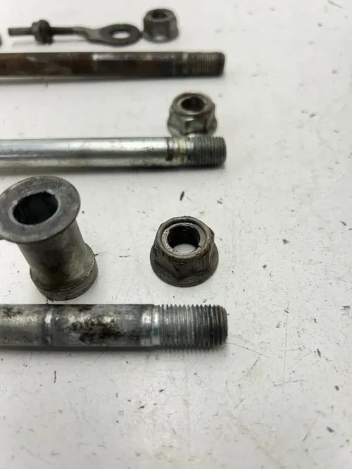99 1999 Honda XR80R Xr 80 R OEM  Axles Swing Arm Front Rear Pivot Bolt READ DESC