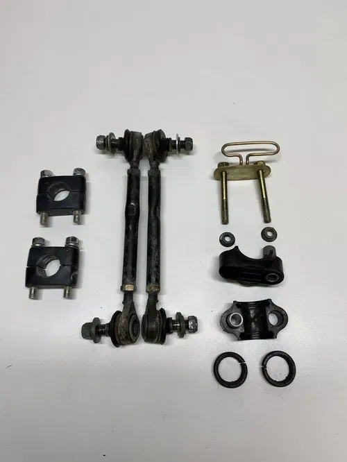 2002 02 Suzuki LT80 LT 80 OEM Factory Steering Stem Clamp Tie Rod Handle Mount