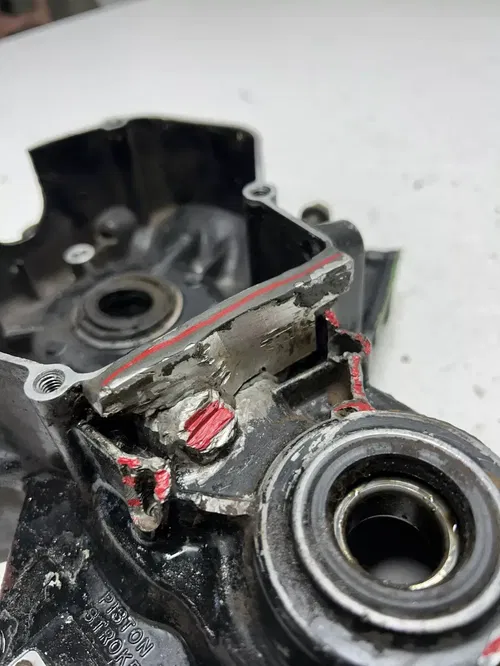 1994 94 Honda CR125R Cr 125 r OEM DAMAGE! Left Crankcase Case Engine Motor