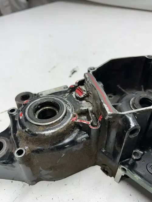 1994 94 Honda CR125R Cr 125 r OEM DAMAGE! Left Crankcase Case Engine Motor