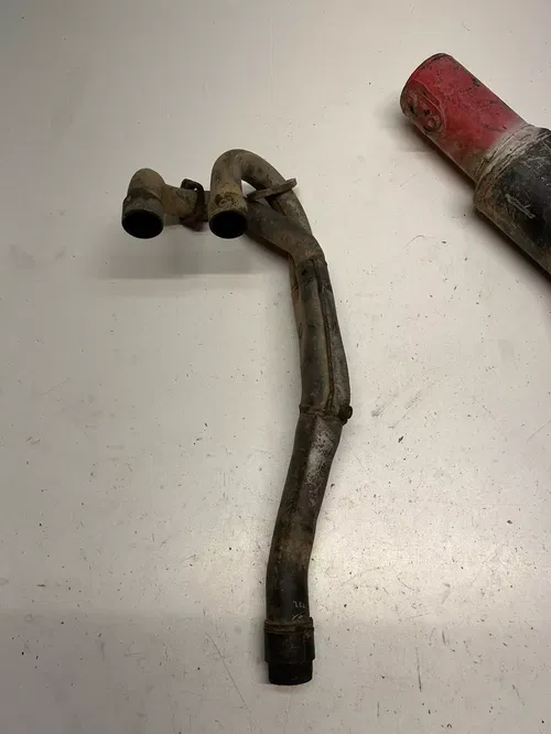 1984 84 Honda XL350R xl350r Xl 350 Exhaust Pipe Header Muffler Silencer SOLID!!
