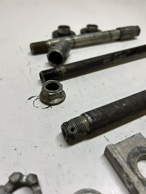 1997 97 kawasaki kx125 KX 125 -K LOT front rear back axle shaft bolt pivot space