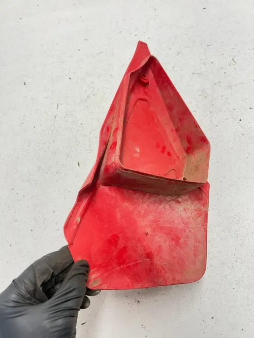 79 1979 Honda XL185S xl 185 s OEM Red Side Cover Panel Plastic Fairing READ