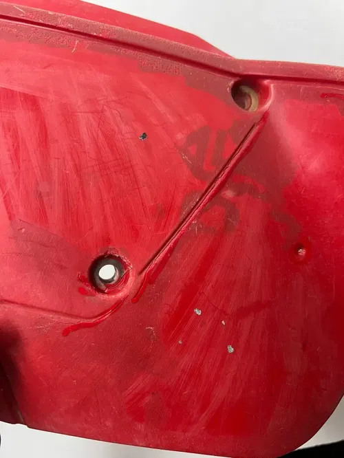 79 1979 Honda XL185S xl 185 s OEM Red Side Cover Panel Plastic Fairing READ