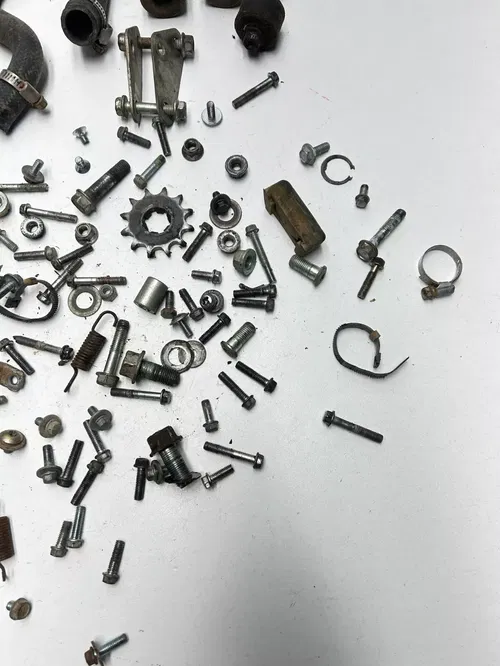 1995 95 Kawasaki KX100 kx 100 OEM LOT  Bolt Hardware Foot Peg Tube Mount Nut Cap