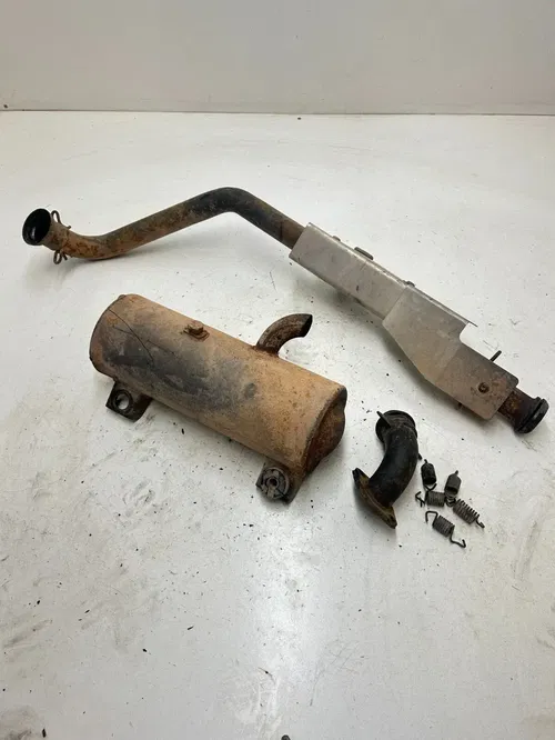 02 2002 Polaris Ranger 500 4x4 OEM TIGHT Exhaust Muffler Head Pipe Silencer Spri