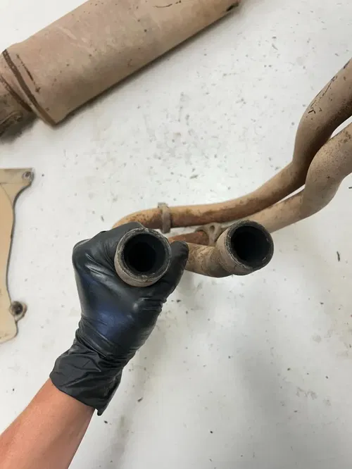 87 1987 Honda Fourtrax Trx 350 TRX350 OEM GOOD Exhaust Header Pipe Silencer Heat