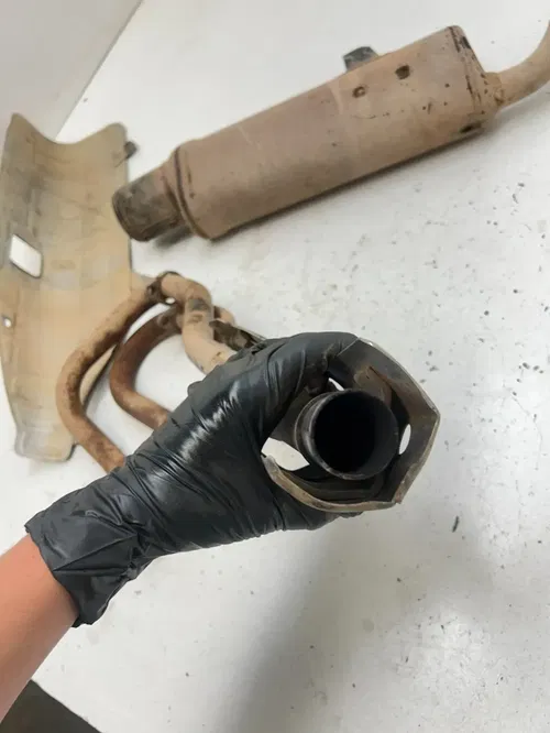 87 1987 Honda Fourtrax Trx 350 TRX350 OEM GOOD Exhaust Header Pipe Silencer Heat