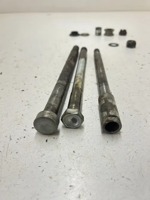 78 1978 Yamaha XT 500 Enduro 500 OEM GOOD Axles Swing Arm Front Rear Bolts Nuts