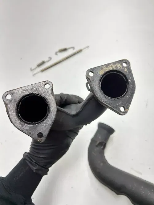 85 1985 Yamaha Enticer 340 T NICE! OEM Exhaust Pipe Muffler Silencer Baffle Head