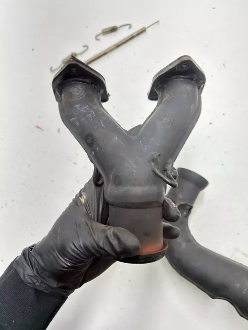 85 1985 Yamaha Enticer 340 T NICE! OEM Exhaust Pipe Muffler Silencer Baffle Head