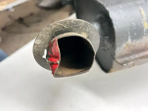 85 1985 Yamaha Enticer 340 T NICE! OEM Exhaust Pipe Muffler Silencer Baffle Head
