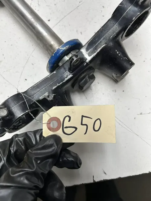 90 1990 Yamaha YZ80 Yz 80 yz80 OEM LOT Triple Clamp Tree Upper Lower Clamps Post