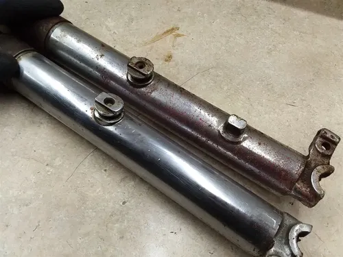 Chrome Front End Fork Legs Sliders Pre-Unit Rigid Triumph 500 650 Chopper PA RP-