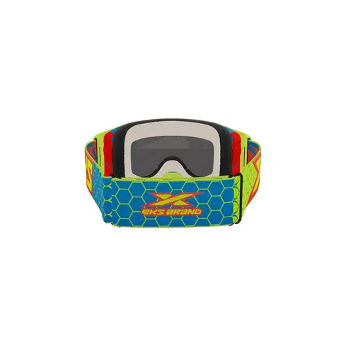 EKS BRAND LUCID GOGGLE FLO YEL/FIRE/CYAN W/RED MIRROR