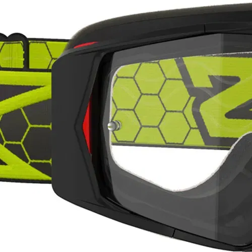 EKS BRAND LUCID GOGGLE BLACK/FLO YELLOW W/CLEAR LENS