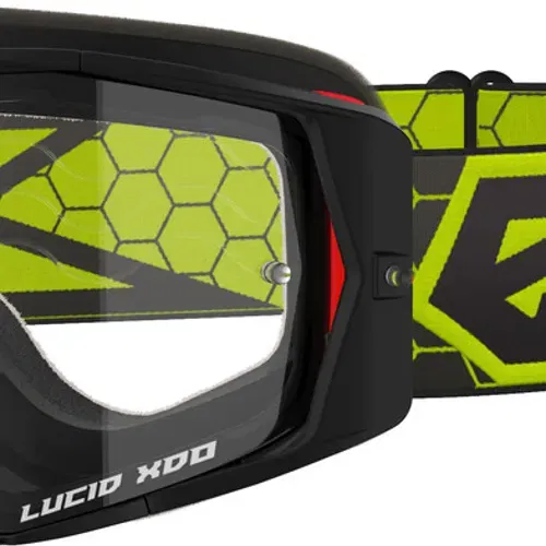 EKS BRAND LUCID GOGGLE BLACK/FLO YELLOW W/CLEAR LENS