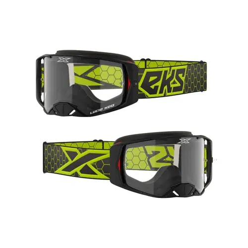 EKS BRAND LUCID GOGGLE BLACK/FLO YELLOW W/CLEAR LENS