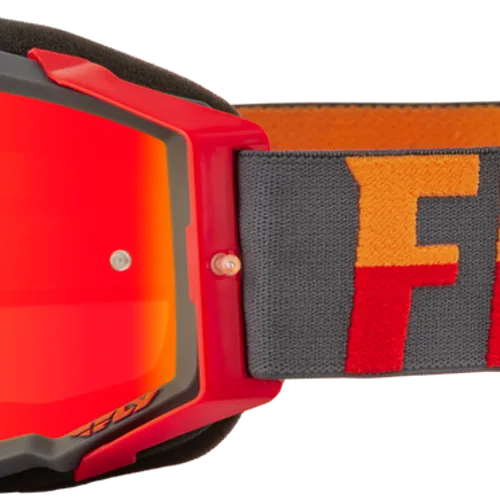 FLY RACING ZONE PRO GOGGLE GREY/RED RED MIRROR/AMBER LENS with Free Tearoffs