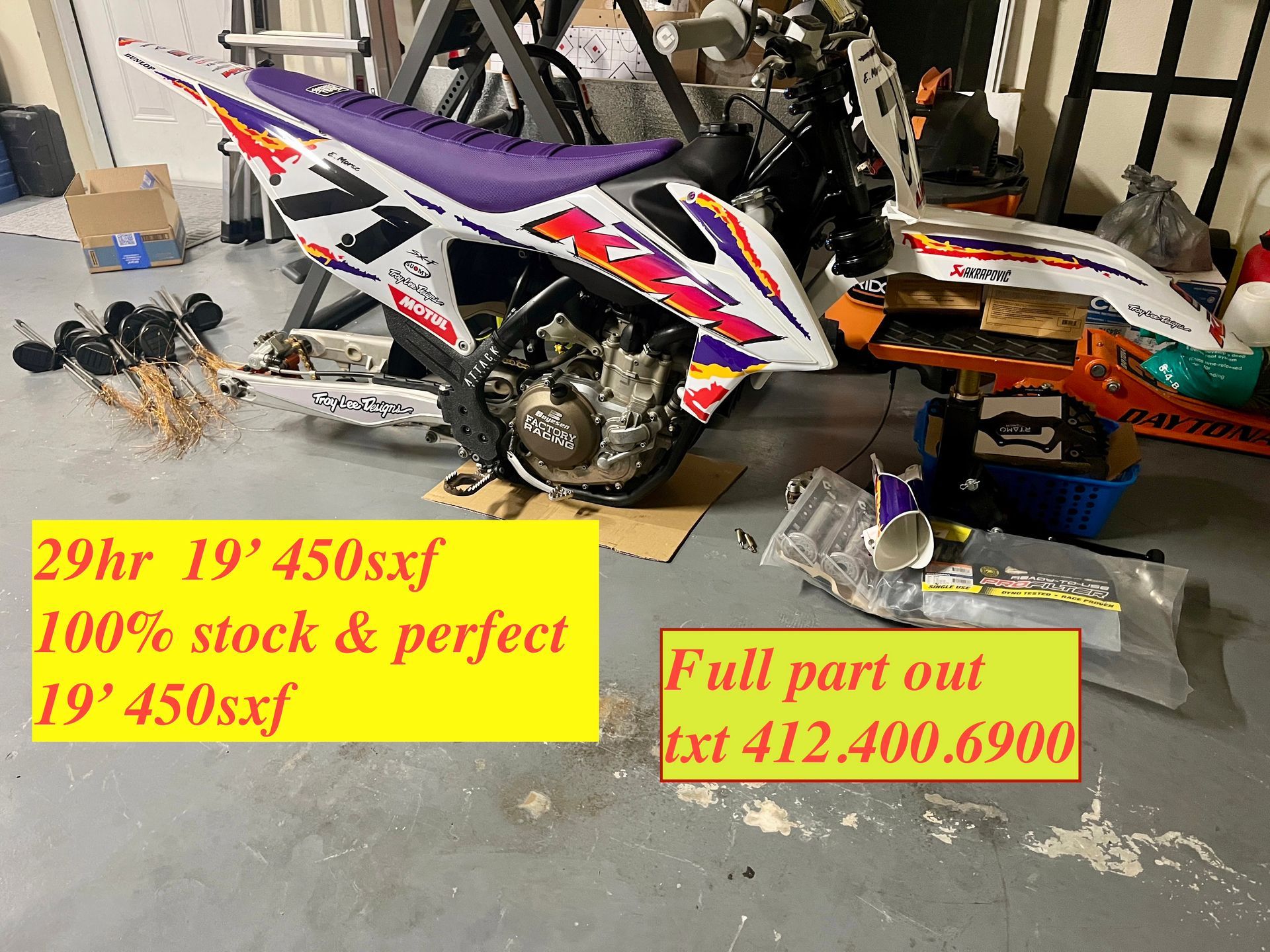 KTM 450sxf dream build NO WHEELS/Suspension/Exhaust, Complete otherwise. 