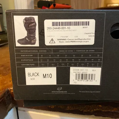 Fox Instinct Boot Size 10 
Used