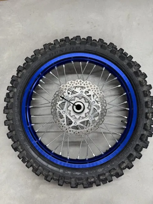 2022 Yamaha YZ450F OEM  19" / 21" Wheel Tire Set Blue Wheels #6602