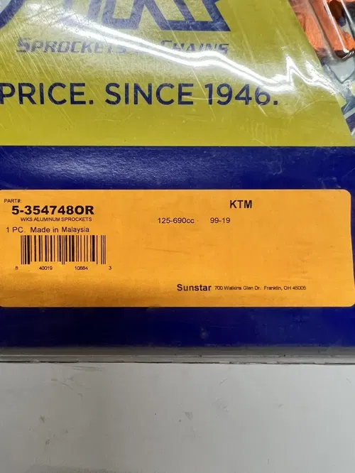 Sunstar Works Triplestar Aluminum Rear Sprocket - 48T - Orange KTM - 5-354748OR