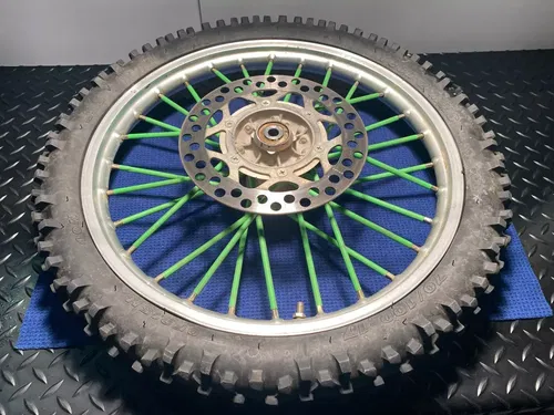 KAWASAKI KX80 OEM FRONT WHEEL TIRE ASSEMBLY KX80 FRONT WHEEL OEM 1995