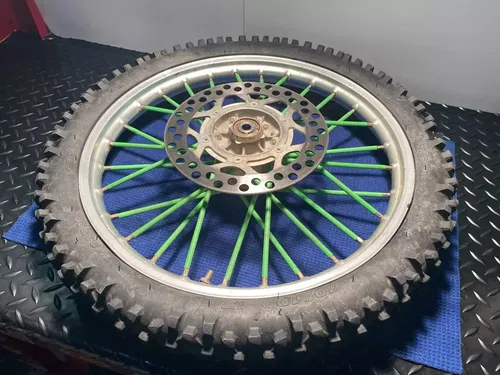 KAWASAKI KX80 OEM FRONT WHEEL TIRE ASSEMBLY KX80 FRONT WHEEL OEM 1995