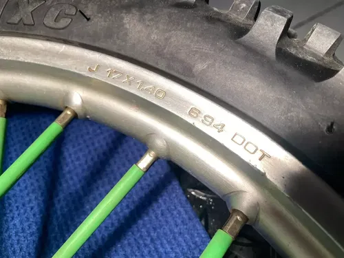 KAWASAKI KX80 OEM FRONT WHEEL TIRE ASSEMBLY KX80 FRONT WHEEL OEM 1995