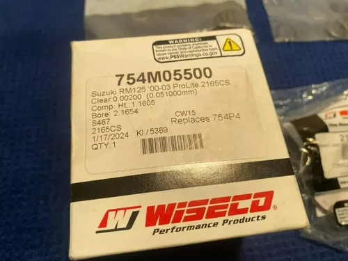 2000 SUZUKI RM125 Wiseco Piston RM125 00-03 754M05550 KIT ASSEMBLY WISECO PISTON