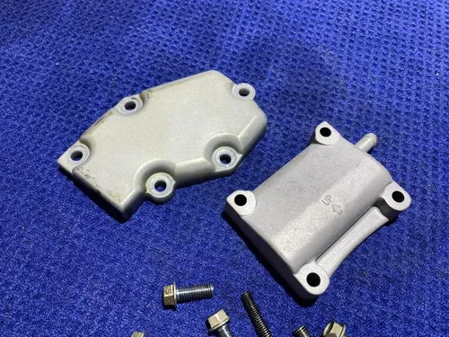 2002 KAWASAKI KX125 OEM POWER VALVE GOVERNOR CYLINDER SIDE COVERS 14091-1498 KX