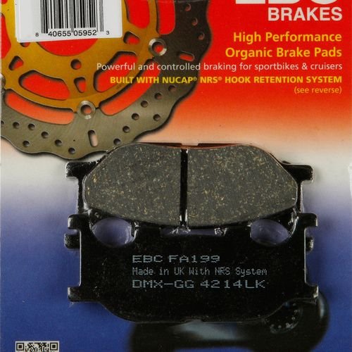 EBC 1 Pair Premium SFA Organic OE Replacement Brake Pads MPN FA199