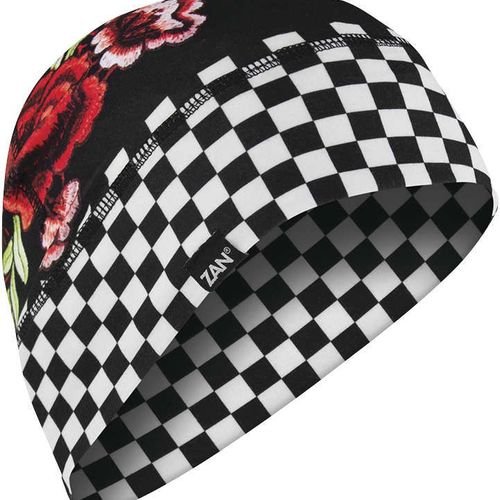 Zan Headgear Helmet Liner/Beanie SportFlex Series Checkered Floral UPF