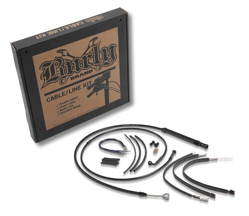 Burly Brand T-Bar Cable and Brake Line Kit 12" Black - B30-1257