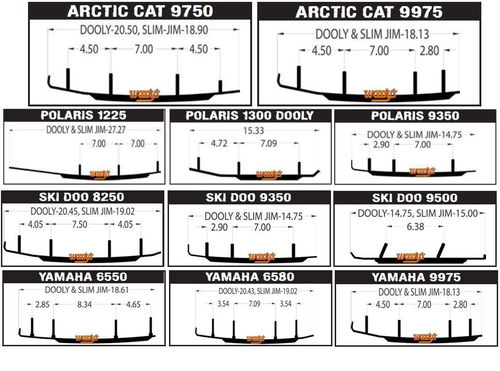 Woodys Dooly Runner Ski-Doo MXZ (Flex) 98-01 6" Carbide