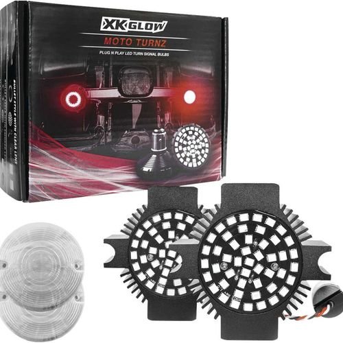 XK Glow LED Turn Signal and Lens Kit Dual Flat Red - XK1157F-RR-C