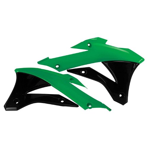 Acerbis Green/Black Radiator Shrouds for Kawasaki - 2374071089