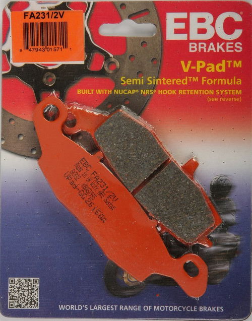 EBC Semi Sintered V Pad For Kawasaki VN2000 Vulcan LTD 2005-2006 Rear