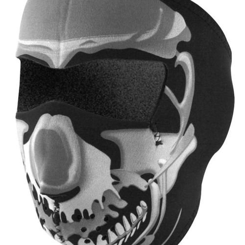 Zan Headgear Full Mask Neoprene Chrome Skull