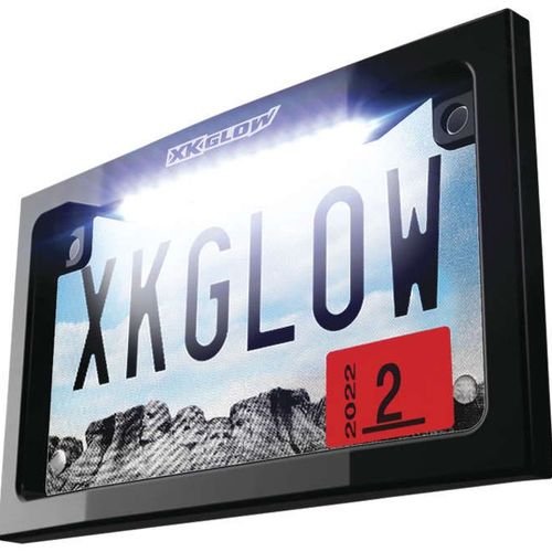 XK Glow LED License Plate Frame with White LED Black - XK034019-B