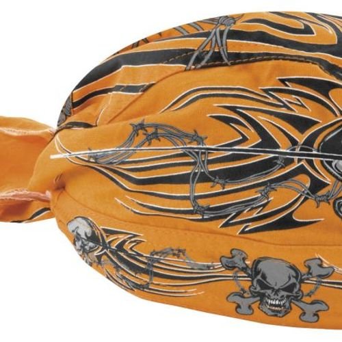 Zan Headgear Flydanna Cotton Orange Tribal Skull