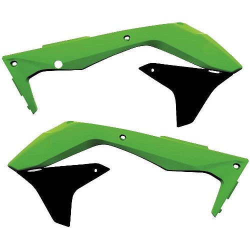 Acerbis Green/Black Radiator Shrouds for Kawasaki - 2449691089