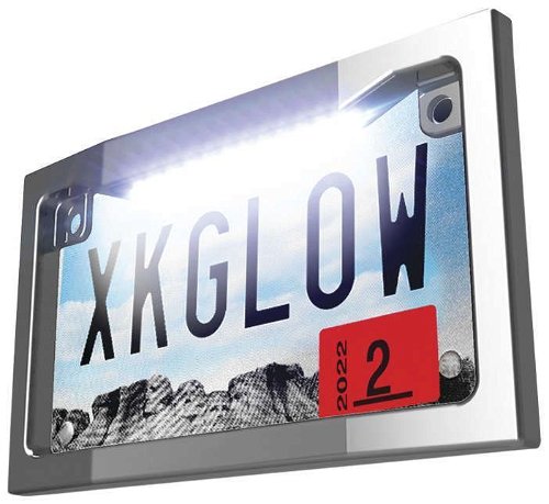 XK Glow LED License Plate Frame with White LED Chrome - XK034019-W
