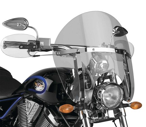 National Cycle Light Gray SwitchBlade Chopped Quick Release Windshield With Mount Kit, Tapered Forks