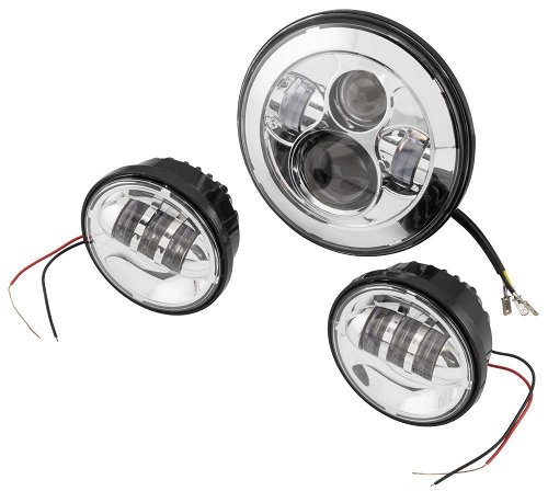 Letric Lighting LED Headlamp and Fog Lamp Kit Chrome 7"