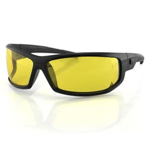 Bobster AXL Gloss Black Frame Yellow Lens Sunglasses