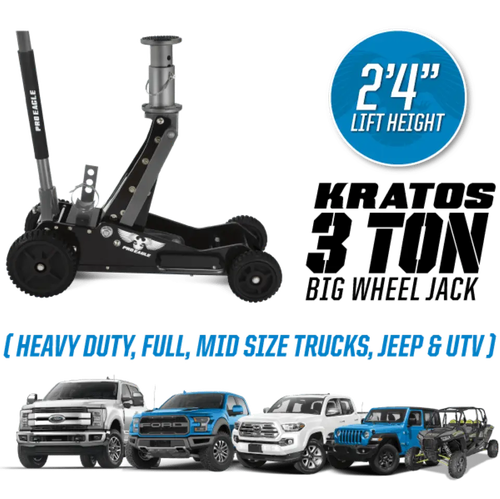 Pro Eagle 3 Ton Off Road High Clearance Big Wheel Jack - Kratos ORJ3B4X