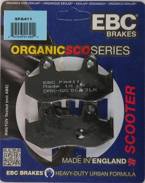 EBC 1 Pair SFA Organic Brake Pads For Suzuki Burgman 400 AN400 2003-2006 SFA411